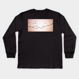 Flight ~ at the rising of the new moon... Kids Long Sleeve T-Shirt